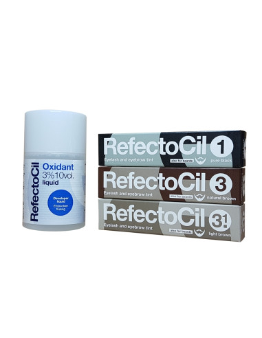 Kit vopsea sprancene si gene cu oxidant + 3 buc culori favorite - Refectocil